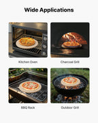 NEW Pizza Stone, 15 in Round Pizza Stone, 0.67 in Large Cordierite Baking-Stone with Metal Peel, Scrape, 1450℉ Heat-Resistant Cooking Stones, for Kitchen Oven, Baking Pizzas, BBQ Grilling