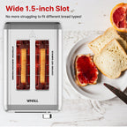 WhallPro® Touch Screen Toaster 2 & 4 Slice | Stainless Steel, Digital Timer, Sound | 6 Bread Types & Shades
