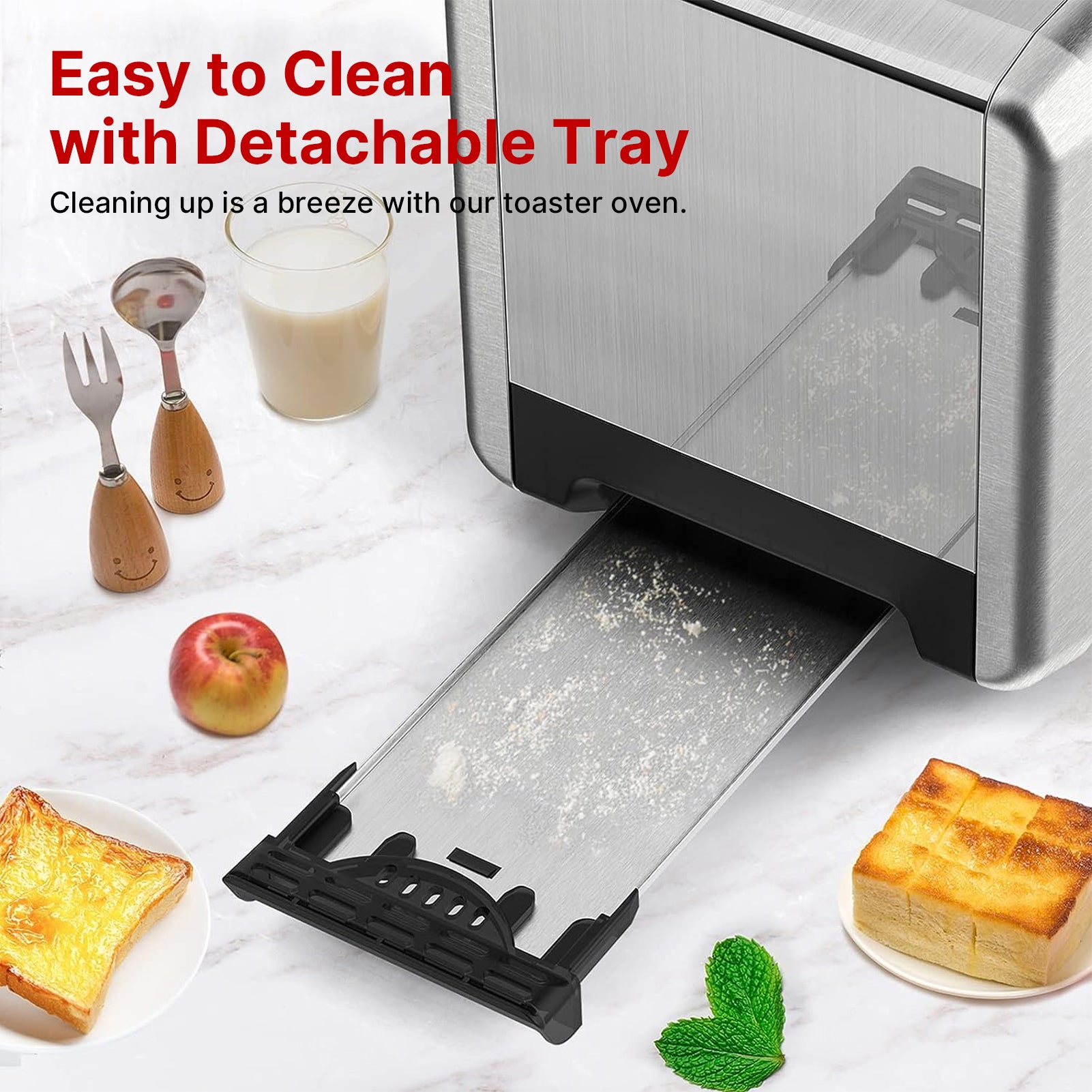 WhallPro® Touch Screen Toaster 2 & 4 Slice | Stainless Steel, Digital Timer, Sound | 6 Bread Types & Shades