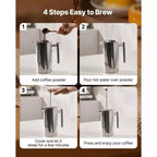 NEW French Press Coffee Maker, 51 Ounce Stainless Steel Coffee Press Tea Maker With Filter, Large Double Wall Insulated Presses Cold Brew, Silver