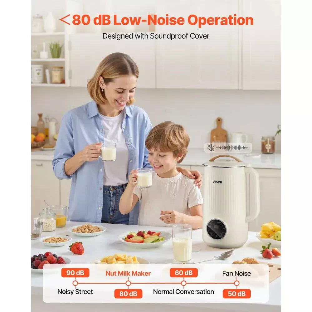 NEW 8-in-1 Nut Milk Maker,41oz Soy Milk Machine with 10 Blades, for Oat,Nut,Soy,Juice,Milkshake & Cereal,Self-Cleaning,Boil Water & 12-Hour Delay
