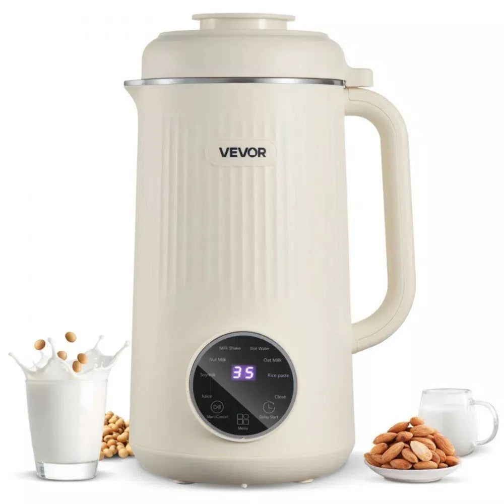 NEW 8-in-1 Nut Milk Maker,41oz Soy Milk Machine with 10 Blades, for Oat,Nut,Soy,Juice,Milkshake & Cereal,Self-Cleaning,Boil Water & 12-Hour Delay