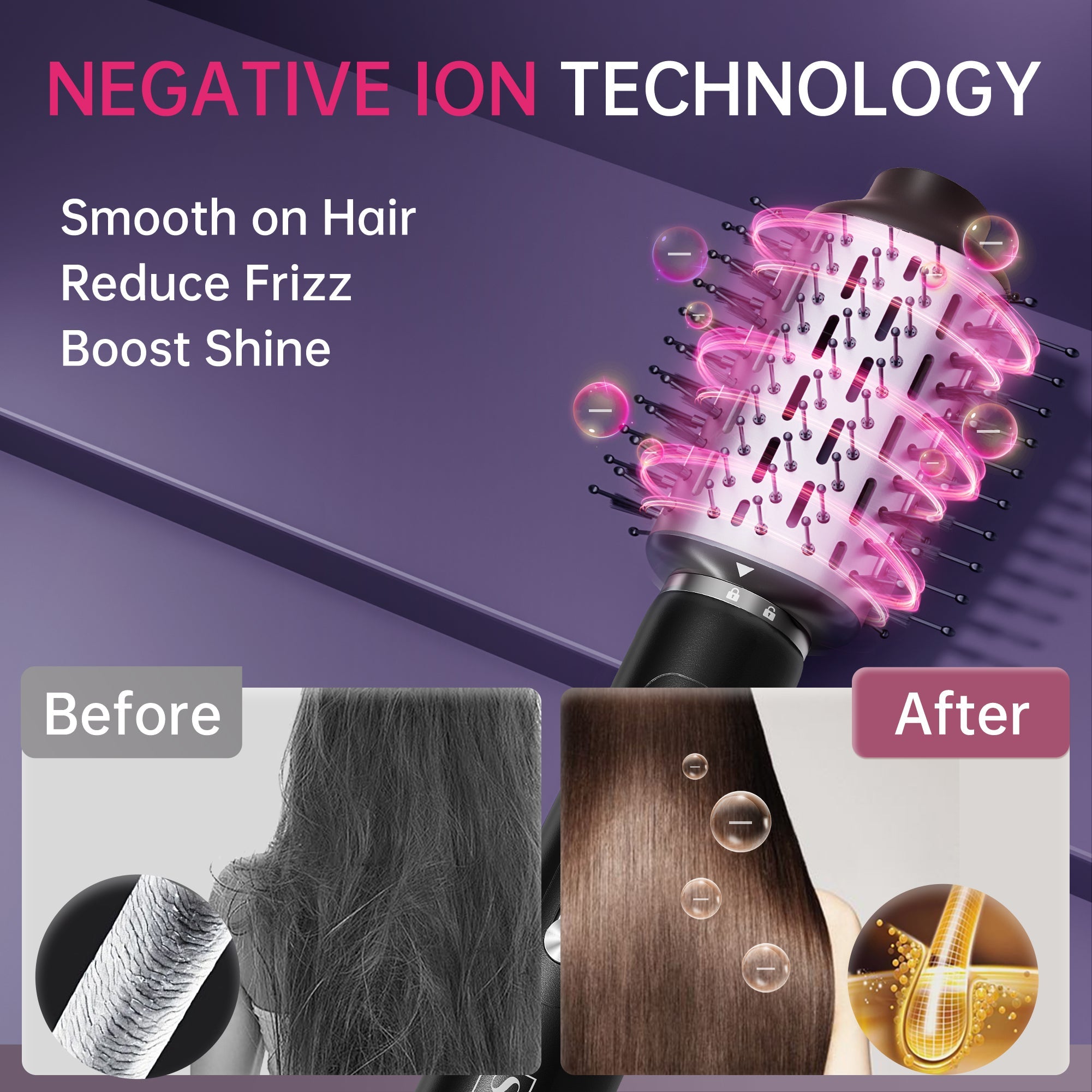 NICEBAY Hair Dryer Brush Blow Dryer Brush in One, Hot Air Styler 1300W