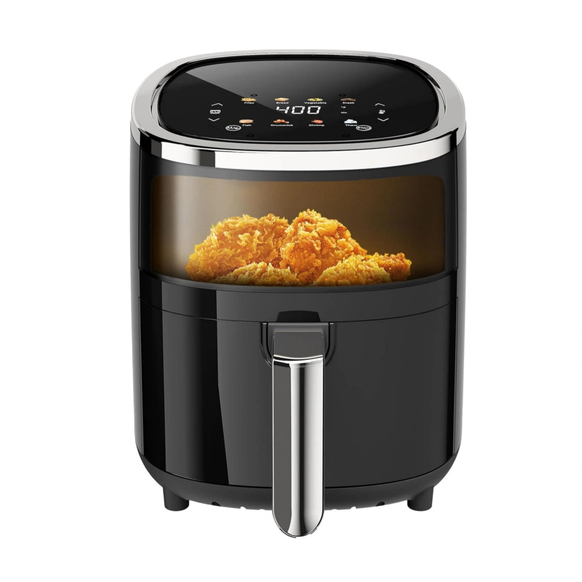 WhallPro 4QT Compact Air Fryer, 9-in-1 with Smart Digital Color TouchScreen Air Fryers, View Window, Air Fry, Roast, Bake, Broil, Reheat, Dehydrate, 12 Presets,Dishwasher Safe Basket &amp; Less Oil Nonstick