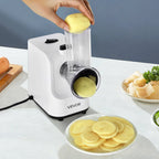 NEW Electric Cheese Grater Salad Maker, 200W Salad Shooter, Electric Vegetable Slicer Shredder Chopper for Fruits with 5 Attachments, Stainless Steel Food Cutter for Vegetables, and Cheeses