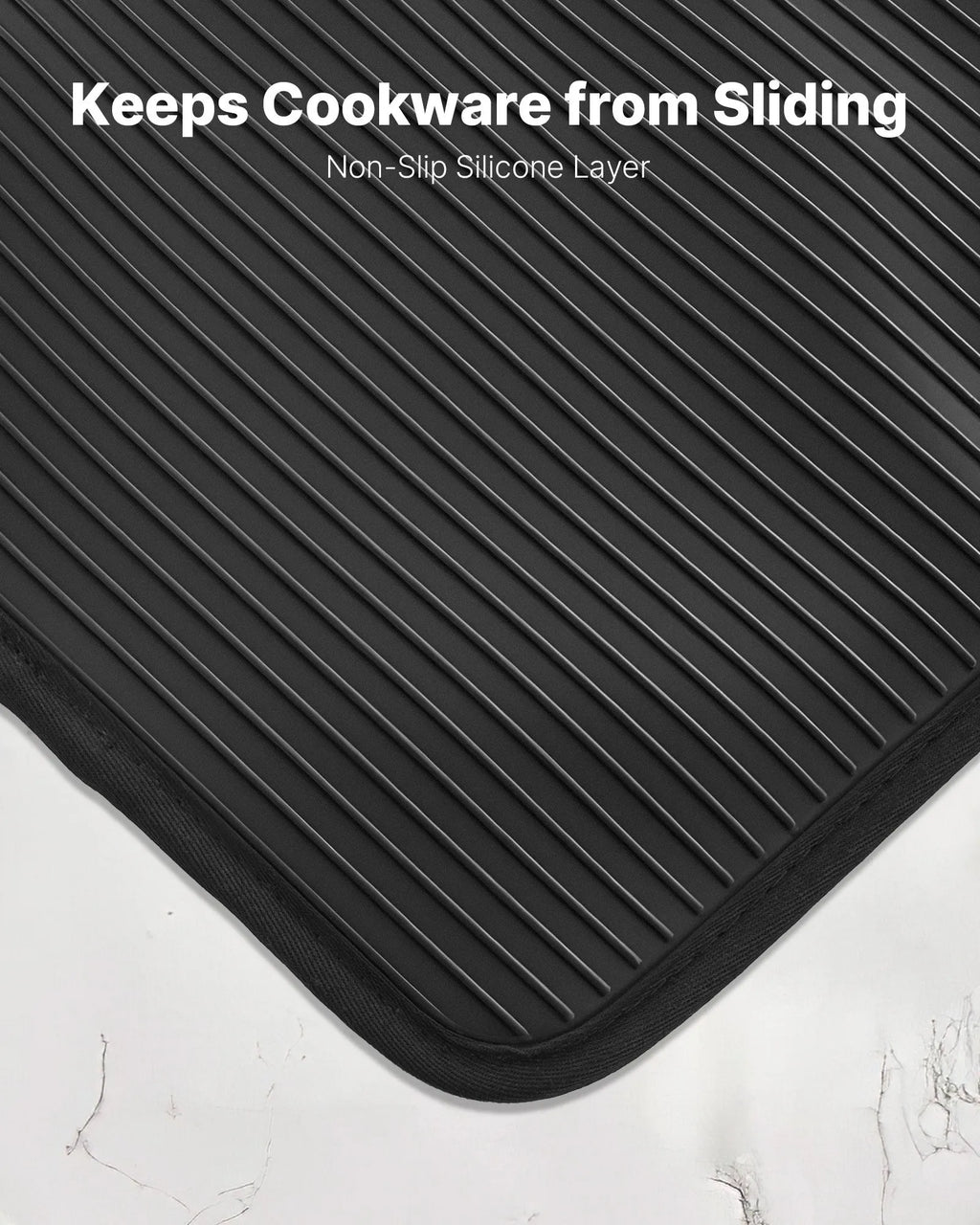 NEW Pot Holders, Heat Resistant to 500°F with Ribbed Soft Anti-Slip Silicone Strips, 100% Cotton 9.06 x 8.98 inch Hot Pads with 2 No-Marks Hooks, Washable Pot Trivets for Kitchen & Barbeque, 2 Pack