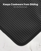 NEW Pot Holders, Heat Resistant to 500°F with Ribbed Soft Anti-Slip Silicone Strips, 100% Cotton 9.06 x 8.98 inch Hot Pads with 2 No-Marks Hooks, Washable Pot Trivets for Kitchen & Barbeque, 2 Pack