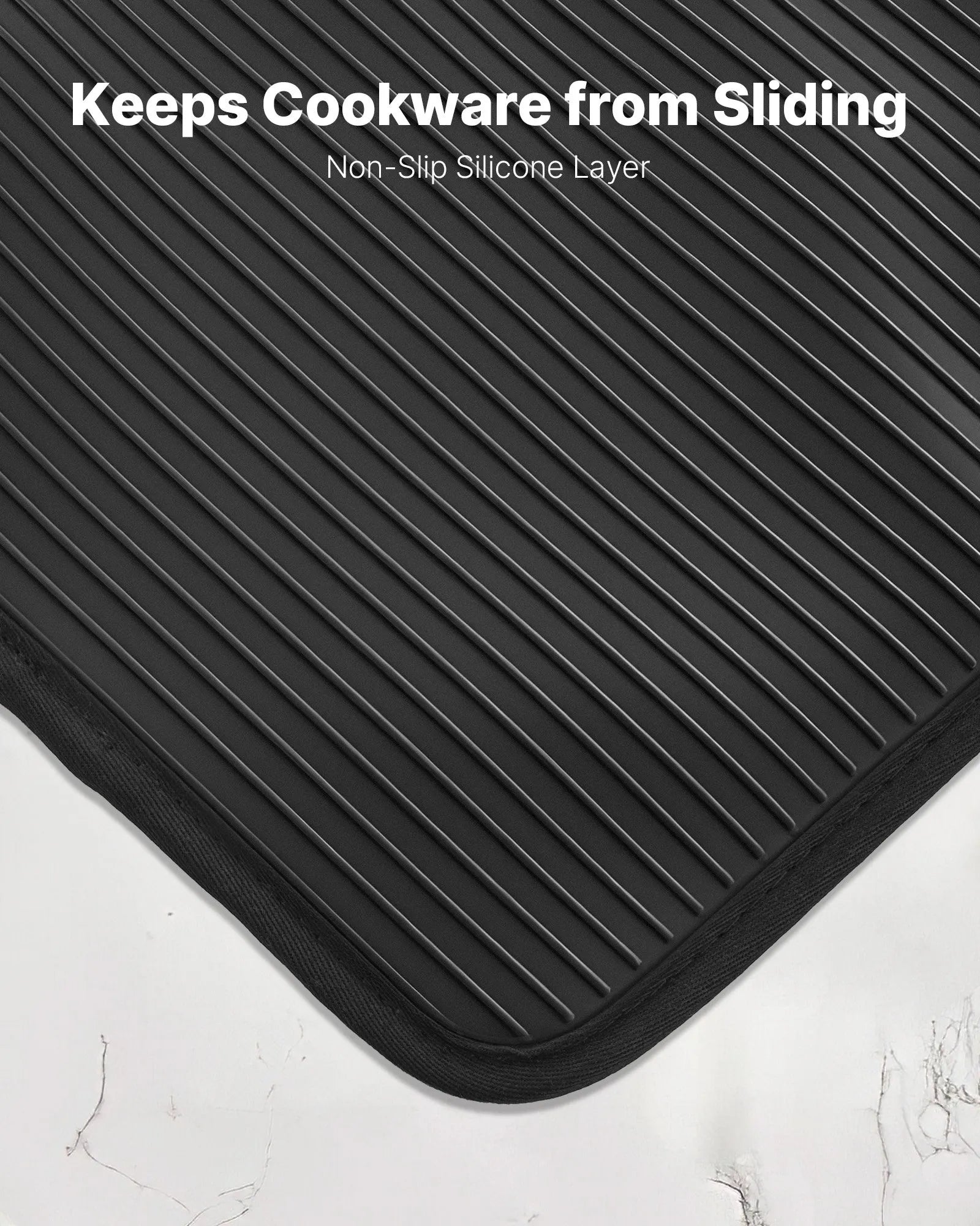 NEW Pot Holders, Heat Resistant to 500°F with Ribbed Soft Anti-Slip Silicone Strips, 100% Cotton 9.06 x 8.98 inch Hot Pads with 2 No-Marks Hooks, Washable Pot Trivets for Kitchen & Barbeque, 2 Pack