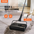 NEW Carpet Sweeper, 7.87 in Sweeping Paths, Floor Sweeper Manual Non Electric, 300 ml Dustbin Capacity with Comb for Home Office Rugs Hardwood Surfaces Wood Floors Laminate, Cleans Dust Pet Hair