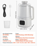 NEW 8-in-1 Nut Milk Maker, 34 oz Soy Milk Maker with 200W Blending, for Homemade Oat, Nut, Soy, Juice, Milkshake, Rice Cereal, Plant-Based Beverages with Self-Cleaning, Boil Water, 12-Hour Delay