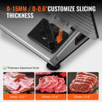 NEW Meat Slicer, 7.5 inch Electric Deli Food Slicer, 180W Meat Cutter with a Premium SUS420 Blade, 0-0.6 inch Adjustable Thickness, Food Slicer Machine for Meat, Hard Bread and Cheese, Home Use