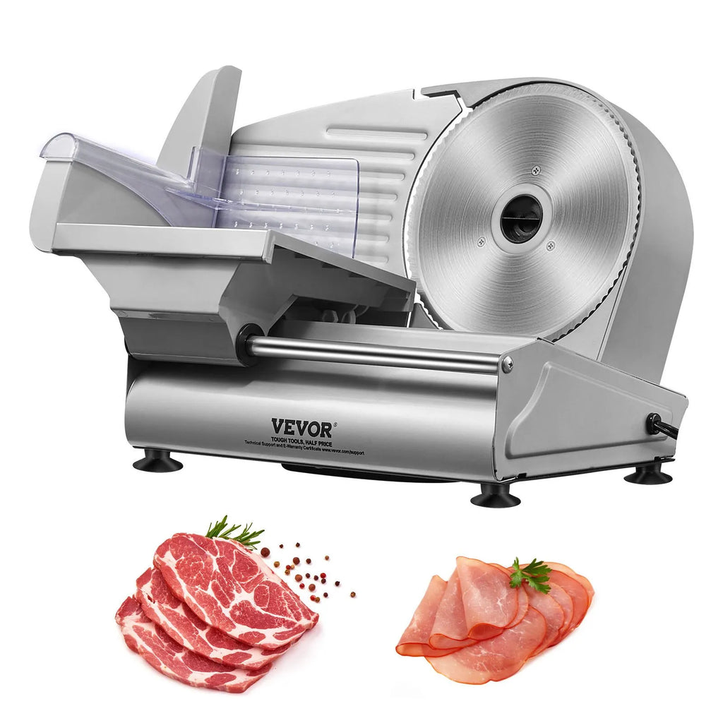 NEW Meat Slicer, 7.5 inch Electric Deli Food Slicer, 180W Meat Cutter with a Premium SUS420 Blade, 0-0.6 inch Adjustable Thickness, Food Slicer Machine for Meat, Hard Bread and Cheese, Home Use