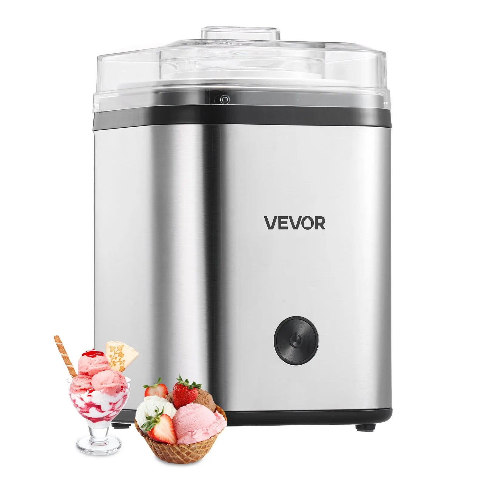 NEW Ice Cream Maker, 2.11 Qt. Large Capacity, Electric Automatic Ice-Cream Machine, with Easy Operation & Cleaning, Stainless Steel Shell, for Homemade Frozen Yogurt, Fruit Sorbet, Gelato, Silver