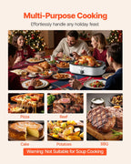 NEW Roaster Oven, 18QT Electric Roaster Oven, 150-450℉ Adjustable Temperature Electric Roasting Pan, Multifunctional Electric Roasters Oven with Self-Basting Lid, Removable Pan and Rack for Holiday