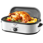 NEW Roaster Oven, 18QT Electric Roaster Oven, 150-450℉ Adjustable Temperature Electric Roasting Pan, Multifunctional Electric Roasters Oven with Self-Basting Lid, Removable Pan and Rack for Holiday