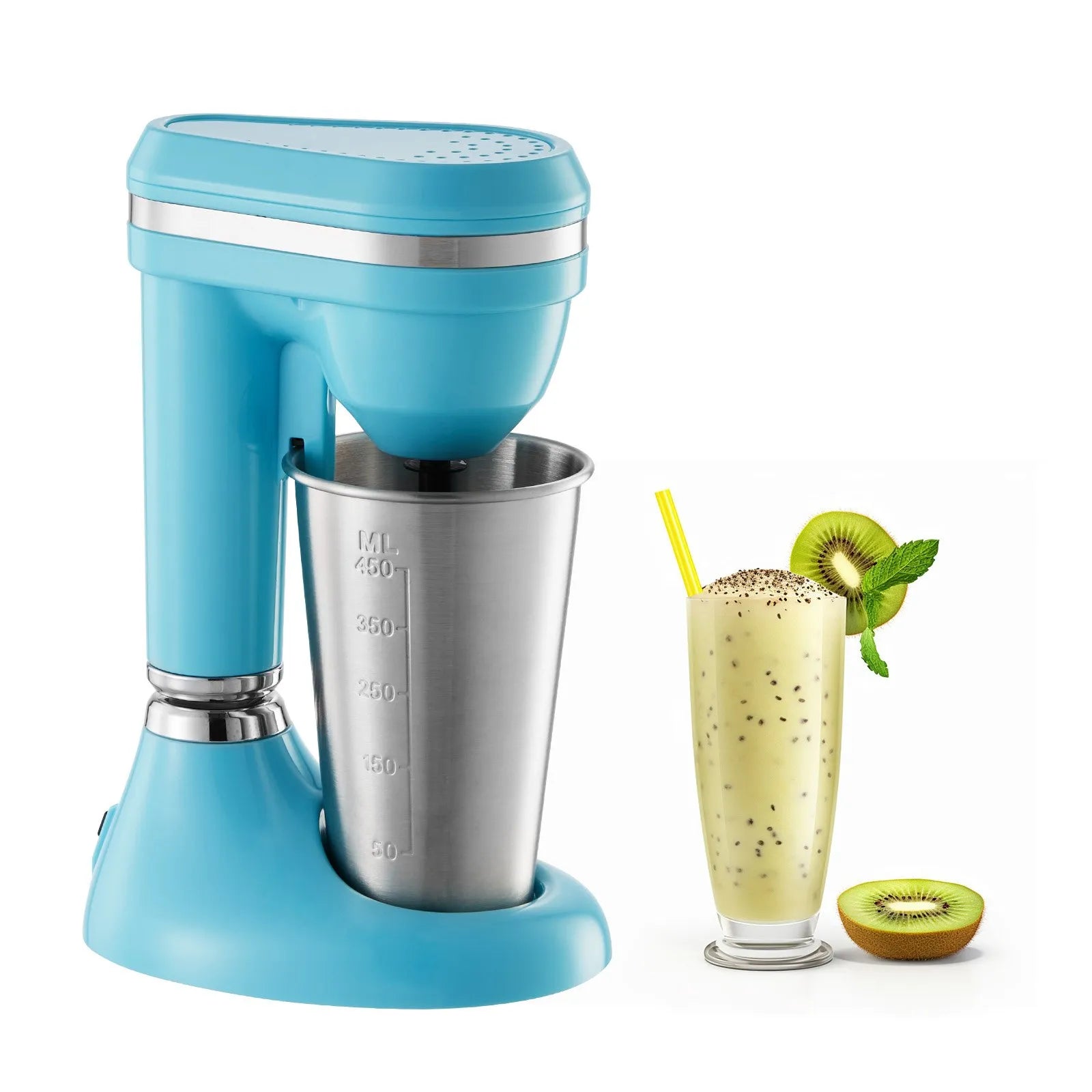NEW Milkshake Maker, 100W Milk Shake Maker Mixer, Single Head Drink Mixer Blender Machine, Dual-Speed Adjustment Milkshake Blender with Stainless Steel Cup, for Home, Kitchen, Bar & Beverage Shop