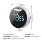 NEW Digital Kitchen Timer, Magnetic Countdown Countup Timer with 3-inch Large LED Display, 3 Volume Levels & 2 Lighting Modes, Digital Visual Timer Ideal for Cooking Classroom Studying Fitness