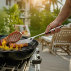 NEW Grilling Accessories, 4PCS BBQ Grill Tool Set, Heavy Duty Stainless Steel Barbecue Tools, Kitchen Utensils with Tong, Spatula, Fork, Brush, for Outdoor Grills, Gift for Father Men Husband