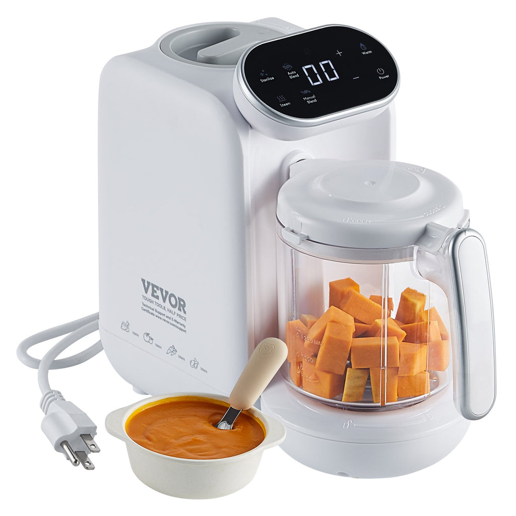 NEW Baby Food Maker, 430W Baby Food Processor with 750 ml Tritan Bowl, SUS304 Stainless Steel, 5 in 1 Baby Food Puree Blender Steamer Grinder for Food, Fruit, Vegetable, Meat
