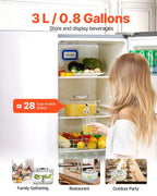 NEW Beverage Dispenser, 0.8 Gallon Drink Dispensers for Parties, Glass Juice Dispenser with No-Drip Spigot and Lid, Iced Tea Lemonade Juice Water Dispensers for Restaurants, Hotels, Parties