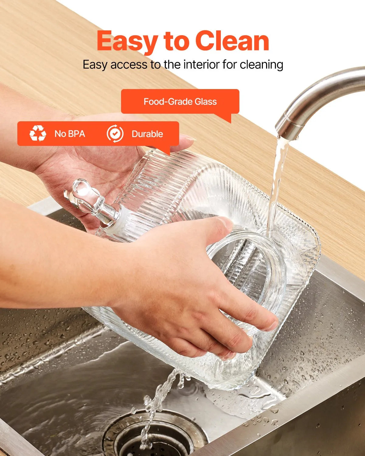 NEW Beverage Dispenser, 0.8 Gallon Drink Dispensers for Parties, Glass Juice Dispenser with No-Drip Spigot and Lid, Iced Tea Lemonade Juice Water Dispensers for Restaurants, Hotels, Parties