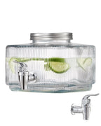 NEW Beverage Dispenser, 0.8 Gallon Drink Dispensers for Parties, Glass Juice Dispenser with No-Drip Spigot and Lid, Iced Tea Lemonade Juice Water Dispensers for Restaurants, Hotels, Parties