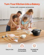 NEW Cast Iron Dutch Oven, 2-in-1 Pre-Seasoned Pot with Skillet Lid, 5QT Cookware Pan with Proofing Basket, Bread Baking Accessories, Bread-Oven Compatible 500℉